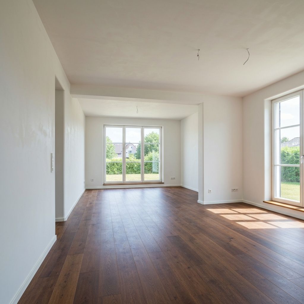 Renovated room with fresh plaster