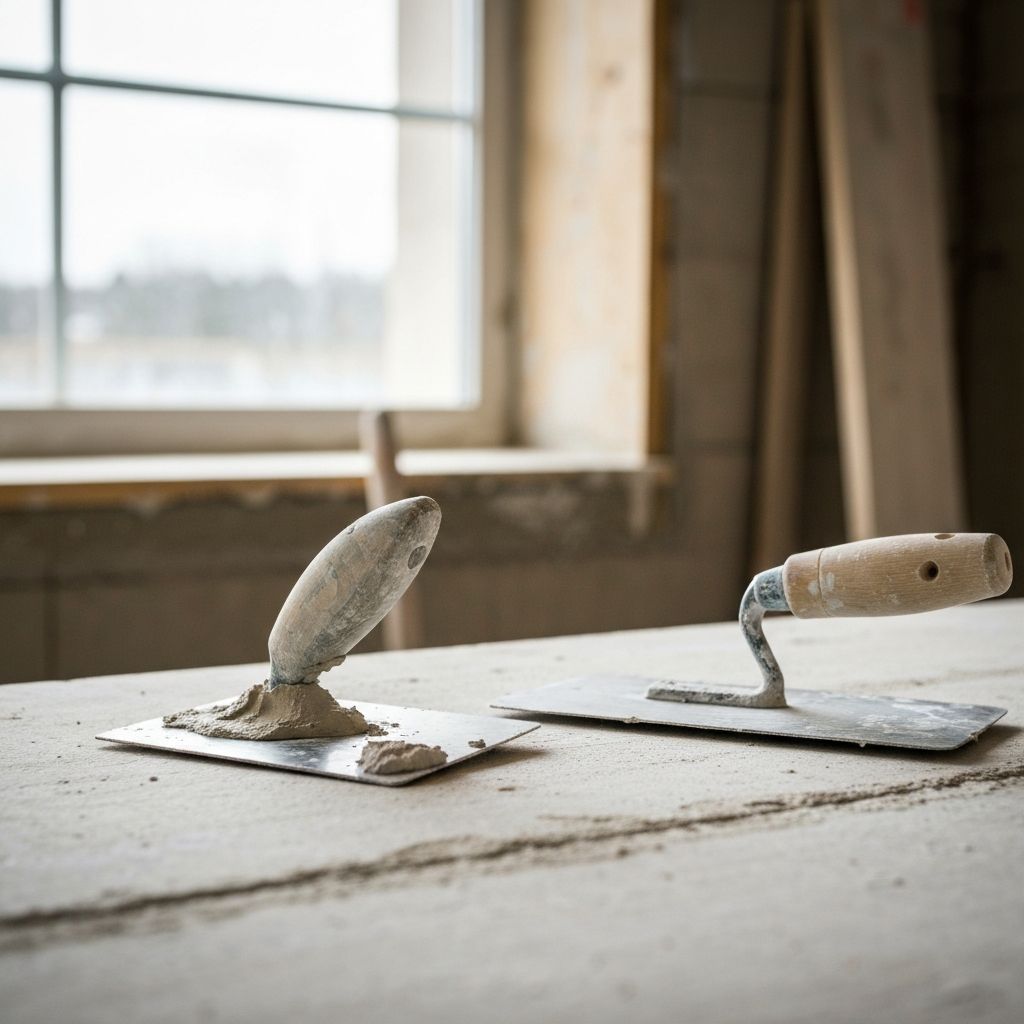 Expert plastering tools and craftsmanship